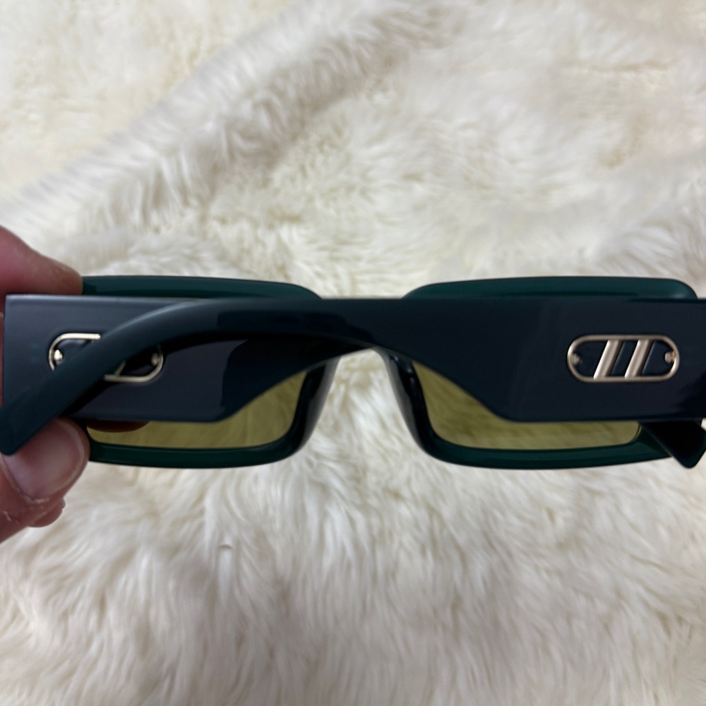 Le Specs Green Rectangular Sunglasses - image 3